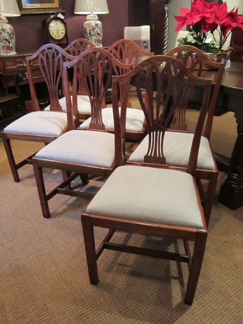 Rare Set of George III Hepplewhite Country Chairs