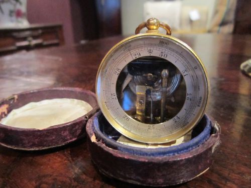 Rare Victorian Skeletonised Pocket Barometer