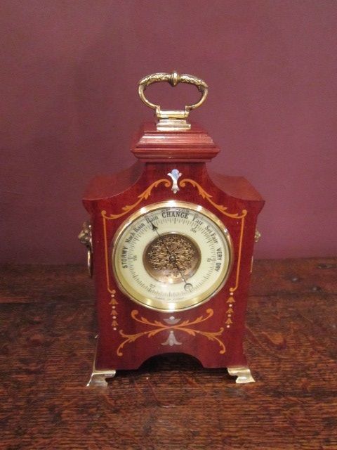 Superb Victorian Inlaid Desk Top Barometer