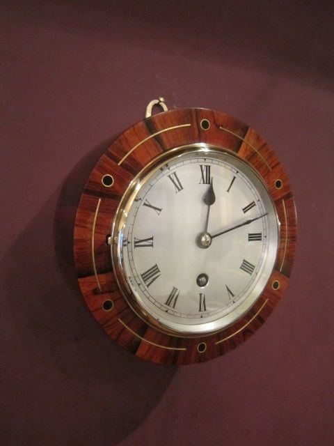 Fine Victorian Rosewood Inlaid Library Wallclock
