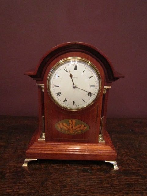 Superb Victorian Brass Inlaid Mantel Clock