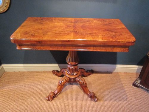 Superb Early Victorian Burr Walnut Games Table