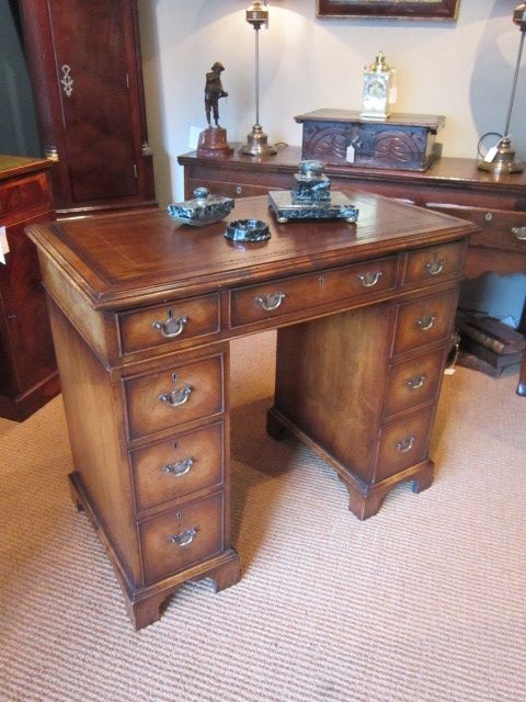 Small George I Style Walnut Pedestal Desk