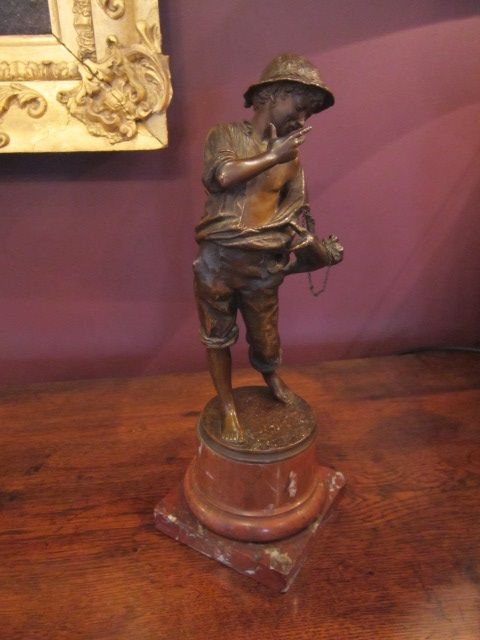 Original Victorian Bronze 'Street Entertainer' Figure