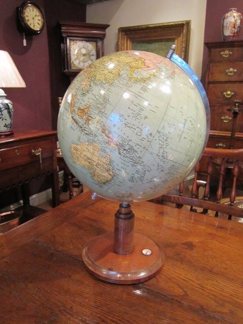 Art Deco 14" Paper Mache Terrestrial Globe