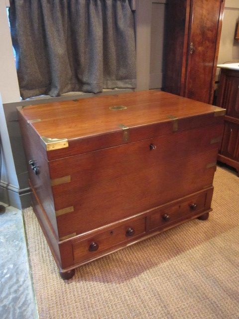 Top Quality Victorian Brass Bound Campaign Chest