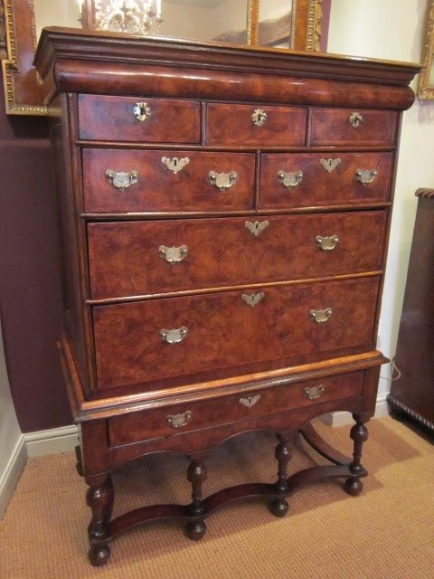 Superb Queen Anne Period Walnut Chest on Stand