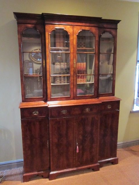 Fine William & Mary Style Breakfont Bookcase