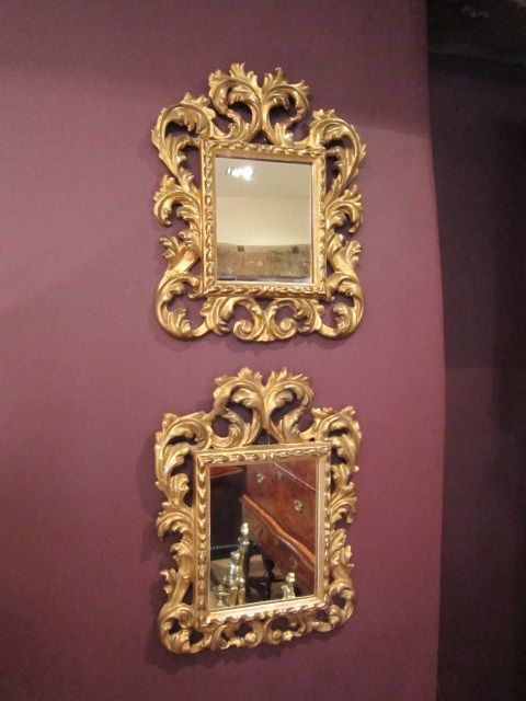 Near Pair of Venetian Plaster Gilt Mirrors