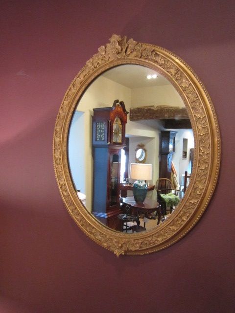 Original Victorian Plaster Gilt Oval Mirror