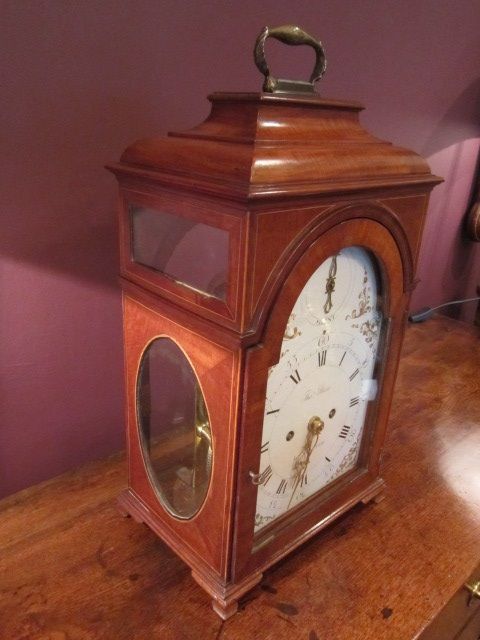 fig 1. FINE GEORGE III SHERATON INLAID GILLOWS BRACKET CLOCK