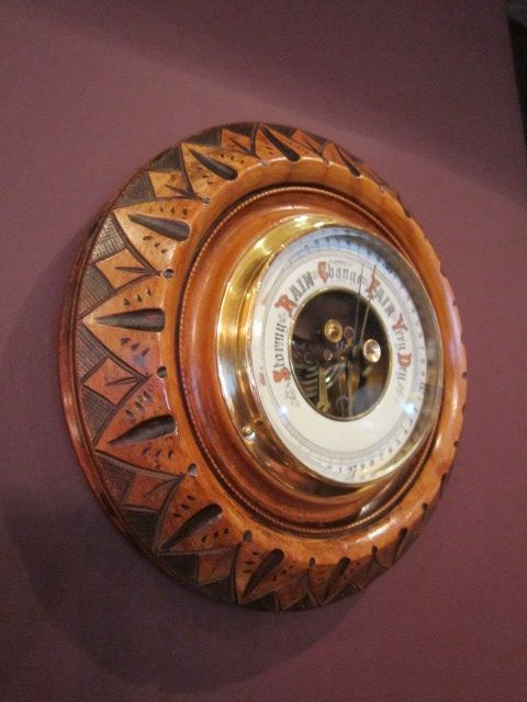 Victorian Polished Walnut Aneroid Barometer