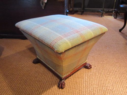 Early Victorian Claw Feet Ottoman