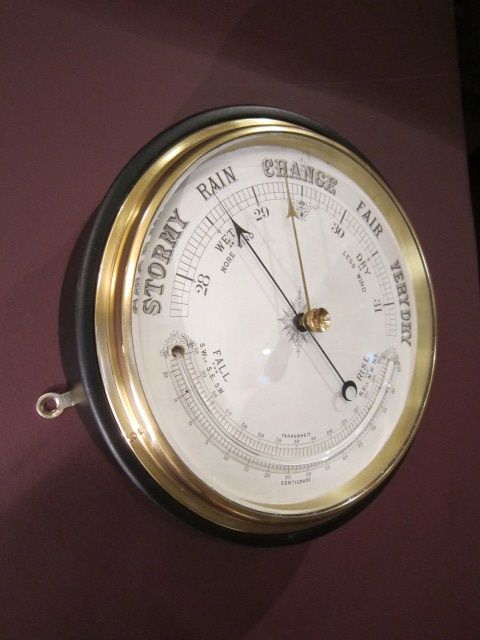 Large Victorian Enamelled Marine Barometer