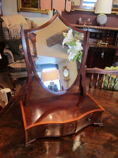 Fine George III Sheraton Inlaid Toilet Mirror
