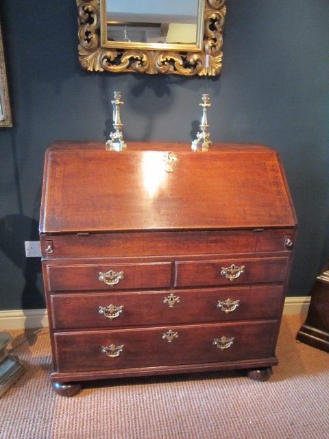 Superb George I Period Oak Fall Front Bureau