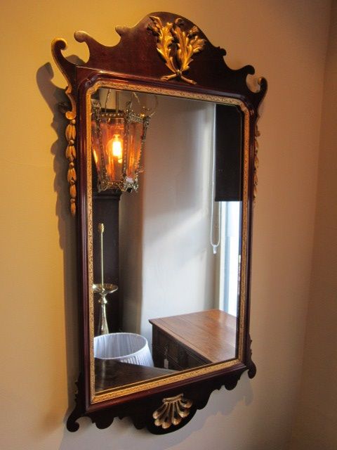 Impressive George III Flame Mahogany Fretted Mirror