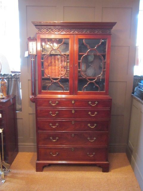 Fine George III Period Mahogany Secretaire Bookcase