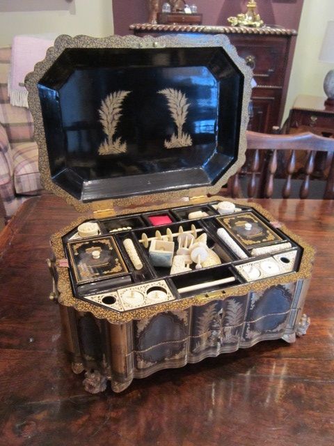 Magnificent 19th Century Oriental Sewing Casket