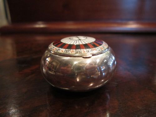 Art Deco Silver Roulette Wheel Snuff Box