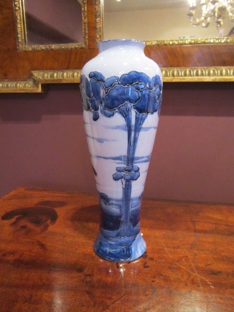 Rare Mcintyre Moorcroft Hazeldene Blue Vase