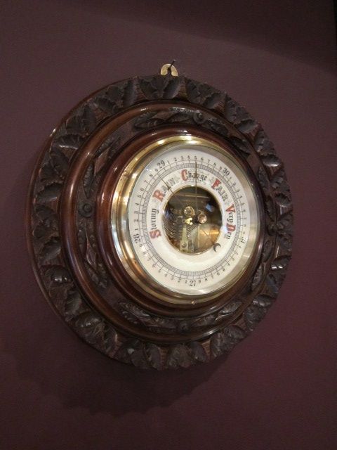 High Quality Victorian Walnut Carved Barometer