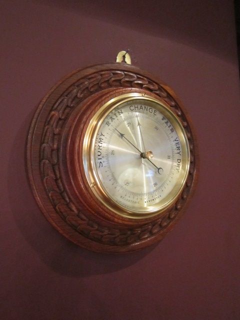 Quality Victorian Holosteric Carved Oak Barometer