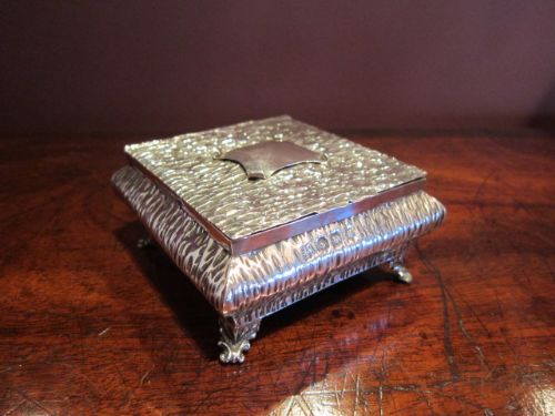 Decorative Art Nouveau Solid Silver Ring Box