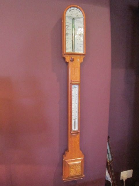 Superb Victorian Sea-coast Inlaid Stick Barometer