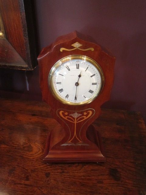 Fine Art Nouveau Inlaid Mantel Clock
