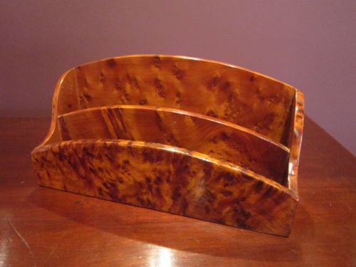 High Quality Edwardian Period Burr Yew Letter Rack