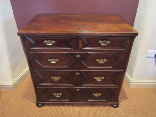 Superb Early Georgian Oak Geometrical Chest