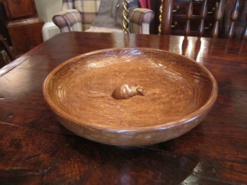 Early Mouseman Adzed Oak Large Fruit Bowl