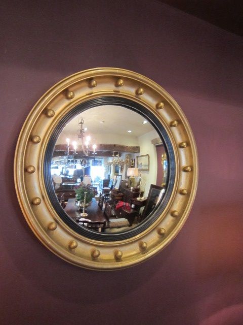 Superb 19th Century Timber Gilt Convex Mirror