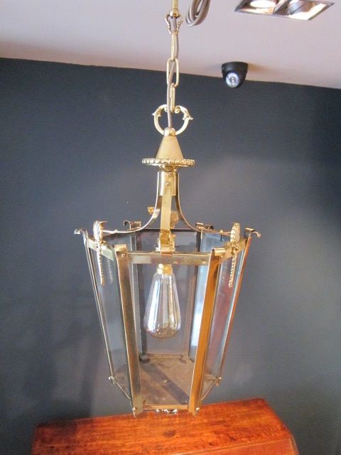 High Quality 1920'S Cast Brass Hall Lantern