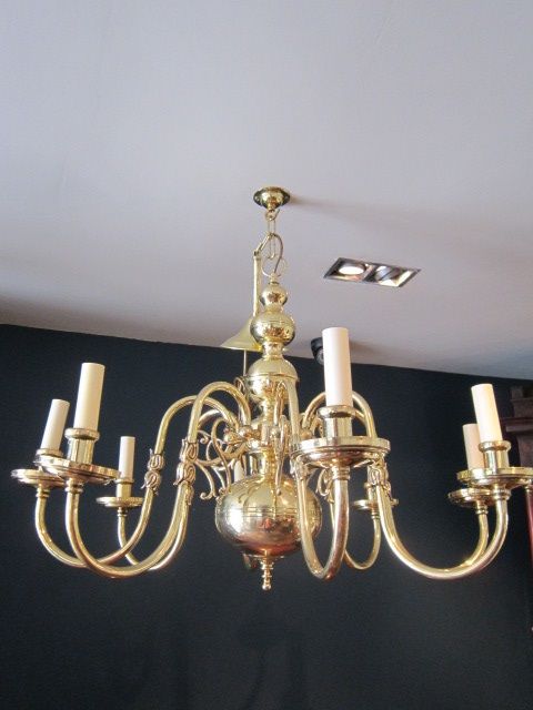 High Quality Edwardian Period Brass Chandelier
