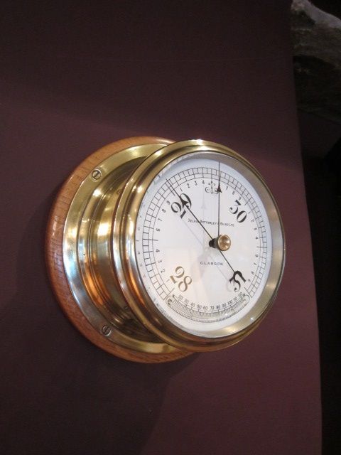 Superb Victorian Glasgow Bulkhead Marine Barometer