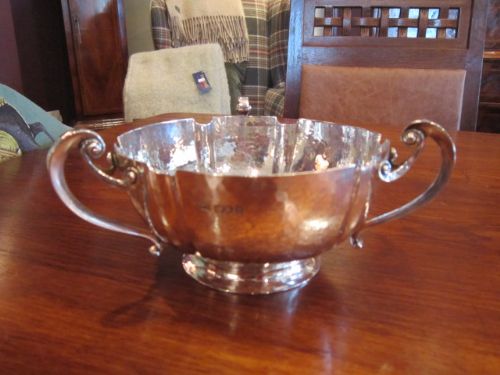 Arts & Crafts Solid Silver Three Handled Bowl