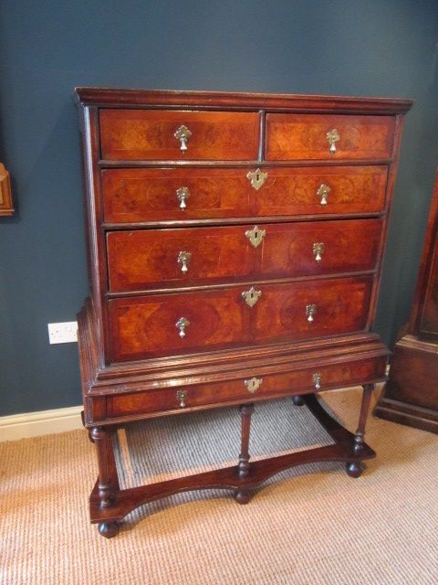 Very Original William & Mary Period Chest on Stand