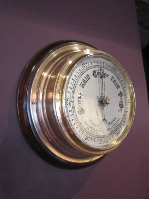 High Quality Edwardian Brass Bulkhead Marine Barometer
