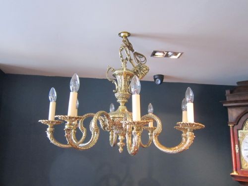 Top Quality Edwardian Cast Bronze Chandelier
