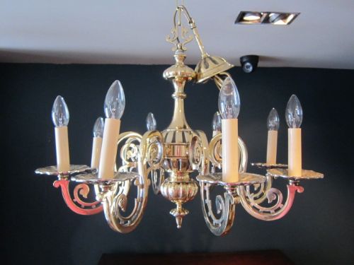 High Quality Edwardian Cast Bronze Chandelier