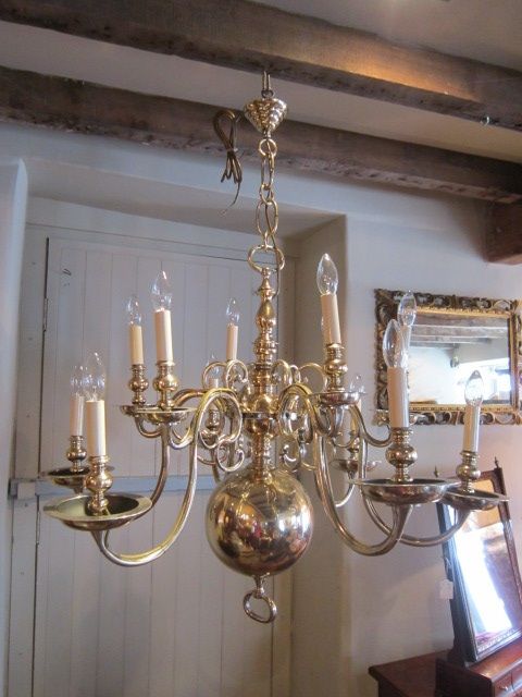 Superb Large Edwardian Bronze Two Tier Chandelier