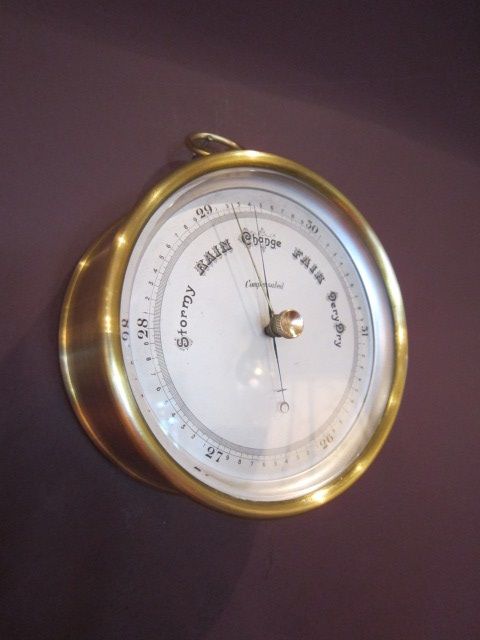 High Quality Victorian Gilt Brass Marine Barometer