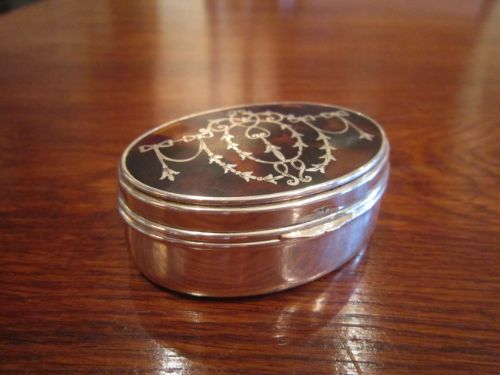 Top Quality Edwardian Silver Tortoiseshell Trinket Box
