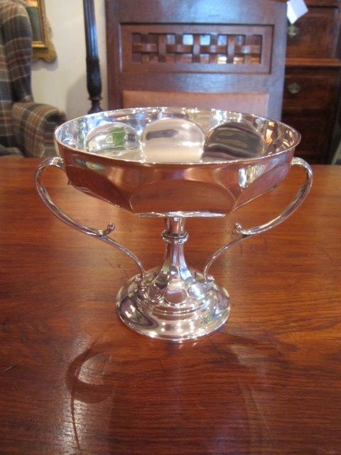 Fine Art Nouveau Silver Twin Handled Comport