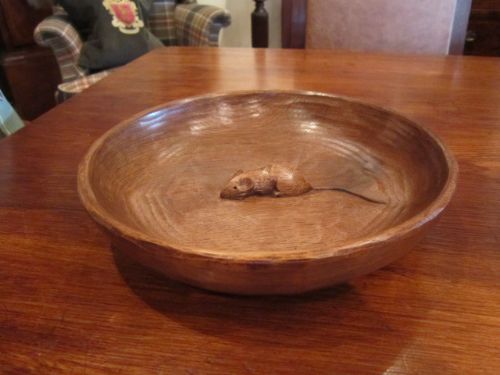 Early Mouseman Adzed Oak Fruit Bowl