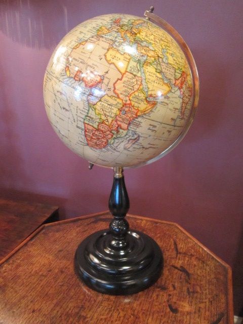 Original 1920'S Paper Mache 8" Terrestrial Globe