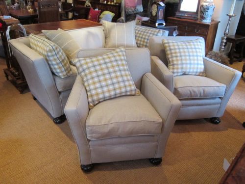 Top Quality Edwardian Period Three Piece 'Club' Suite