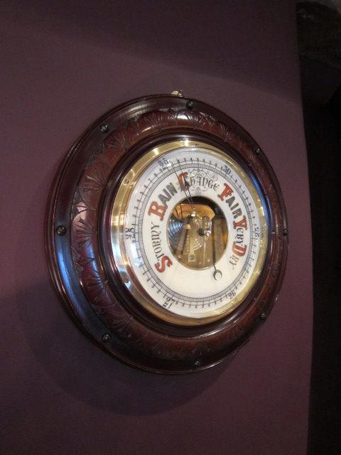 Large Victorian Polished Mahogany Skeletonised Barometer